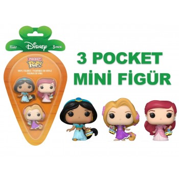 Funko 3-Pack Carrot Pocket Pop Disney Princess Jasmine / Rapunzel / Ariel