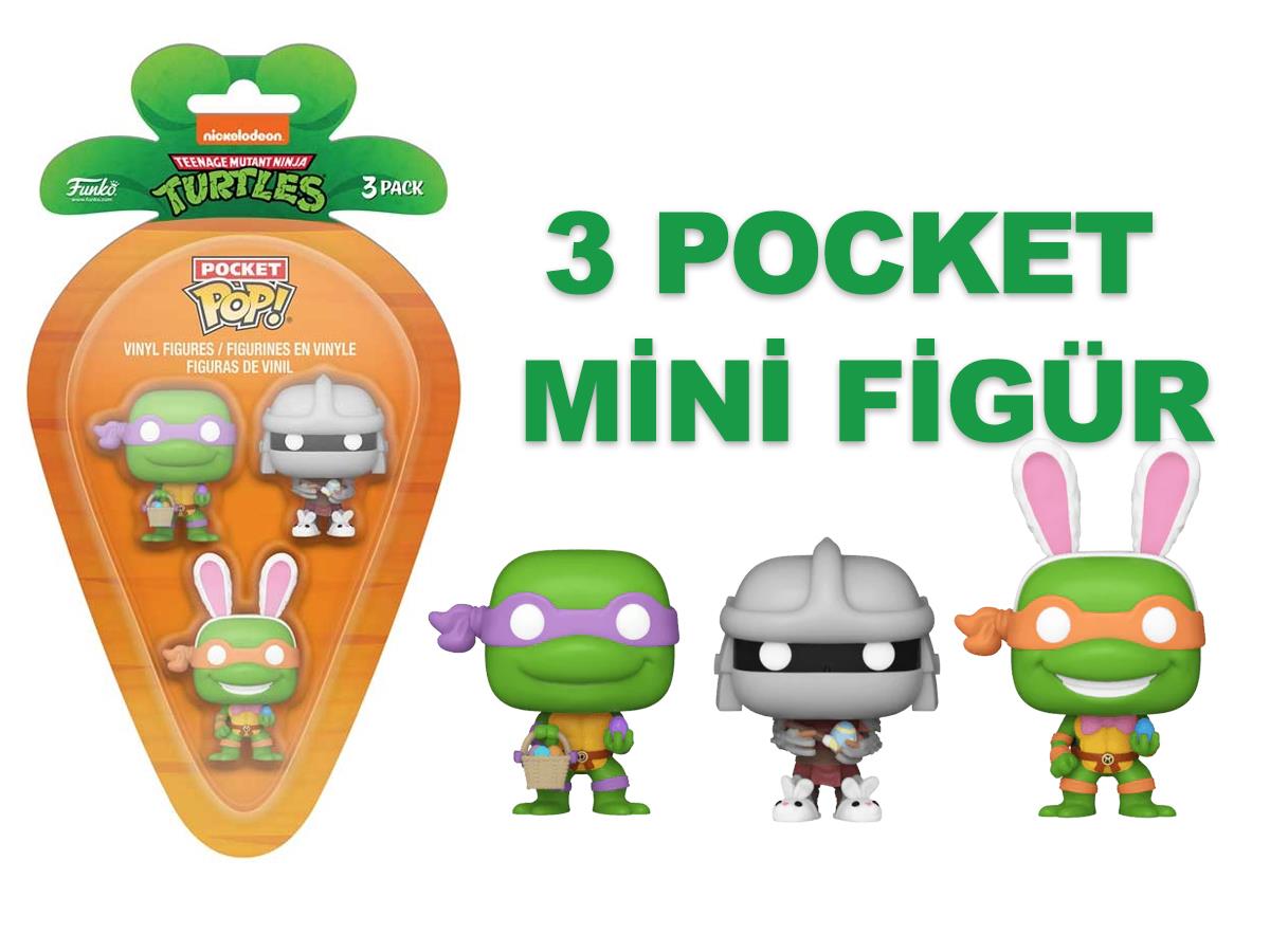 Funko 3-Pack Carrot Pocket Pop: Teenage Mutant Ninja Turtles - Donatello, Michelangelo, Shredder