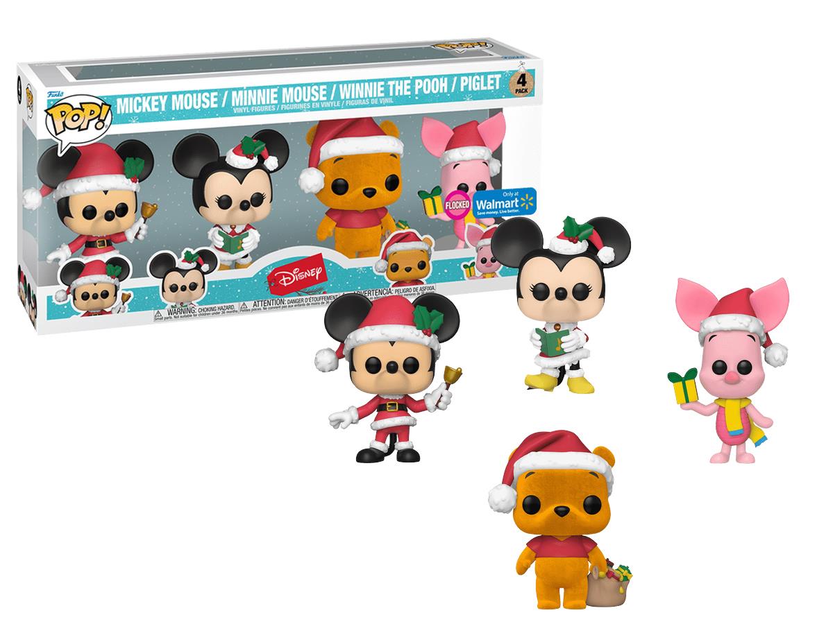 Funko Pop 4-Pack Disney - Mickey Mouse/minnie Mouse/winnie The Pooh/piglet Flocked Special