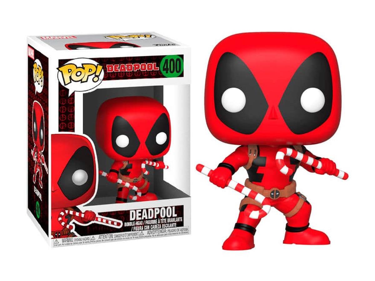 Funko Pop Marvel Holiday Deadpool With Candy Canes No:400 Bobble-Head Figure