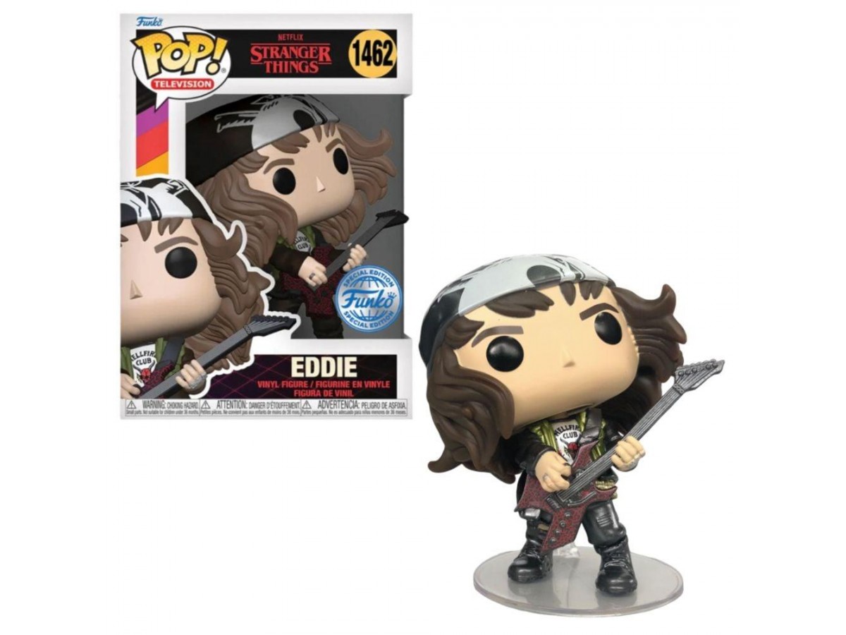 Funko Pop Television: Stranger Things Season 53  Hunter Eddie With Guitar Metallic Special No:1462