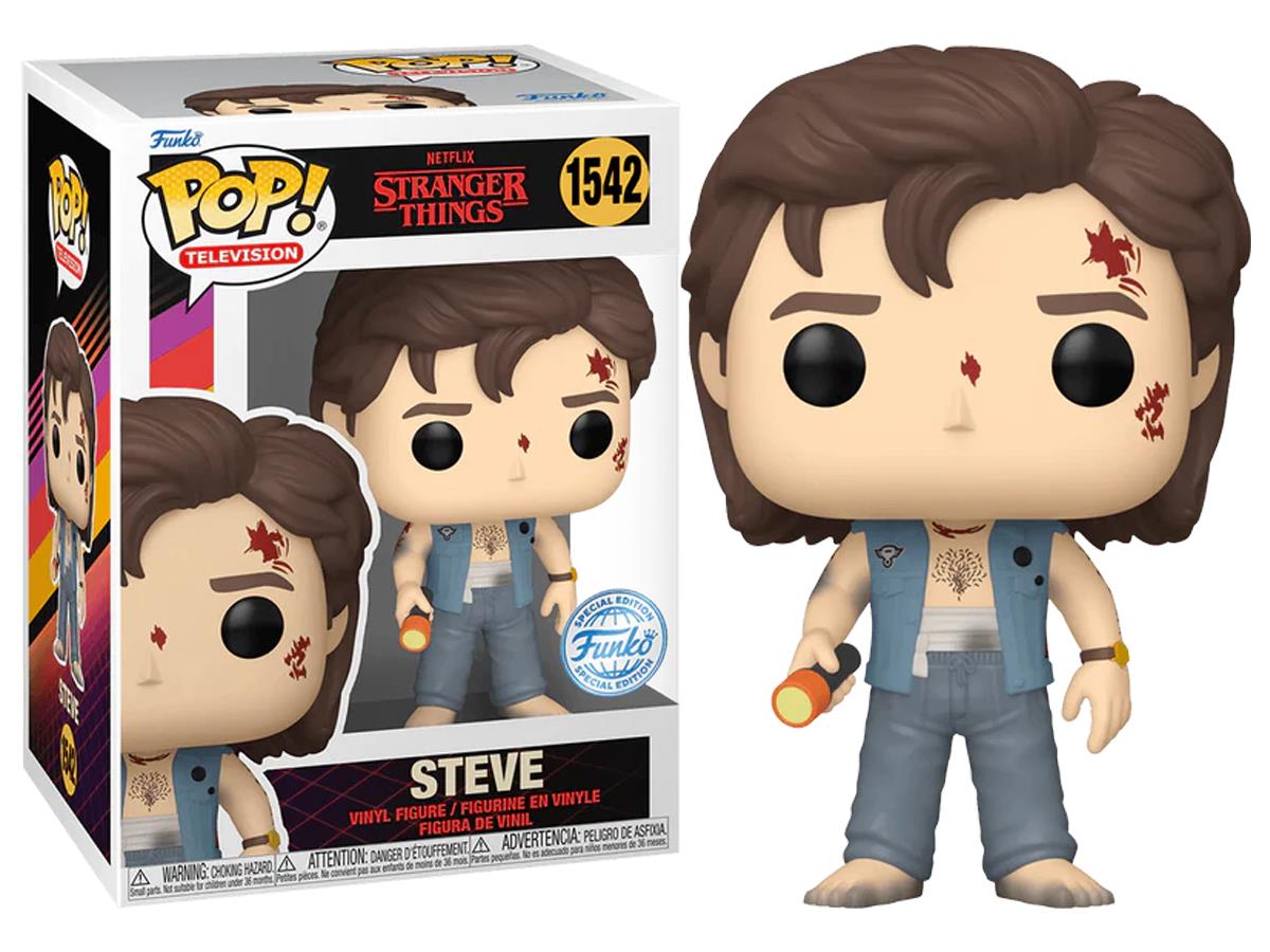 Funko Pop Television Stranger Things - Steve Battledamage Special Edition No:1542 Vinyl