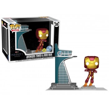 Funko Pop Town: Marvel The Infinity Saga Avengers Tower & Iron Man Glows İn The Dark
