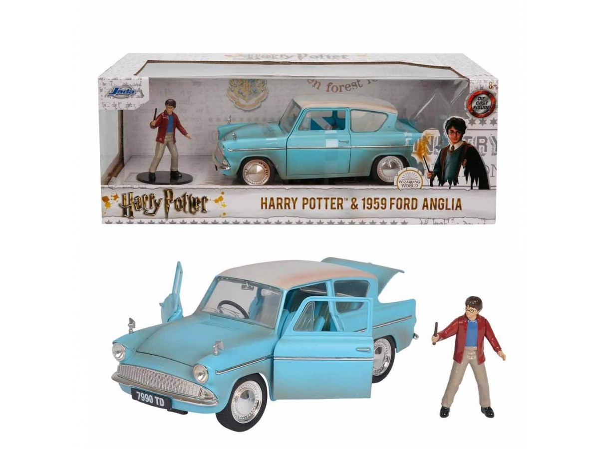 Harry Potter Diecast Model 1:24 1959 Ford Anglia Model Araba + Mini Figür