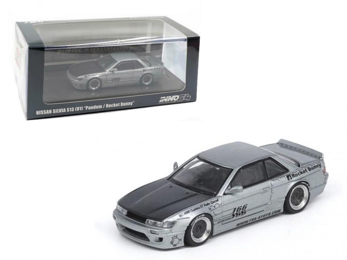 Inno64 Nissan Silvia (S13) V1 Pandem Rocket Bunny Silver 1/64