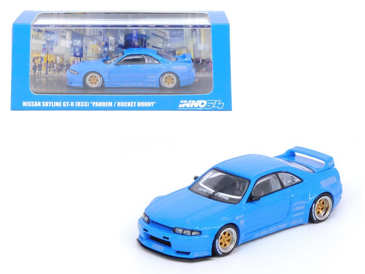 Inno64 Nissan Skyline Gt- R (R33) Pandem / Rocket Bunny Blue 1/64