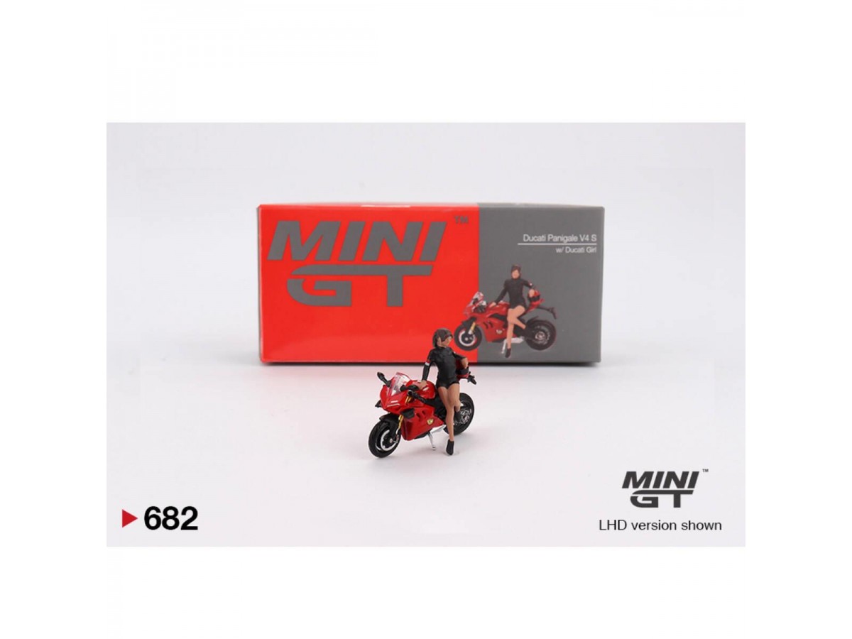 Mini Gt 1/64 Ducati Panigale V4 S W/ Ducati Girl No:682