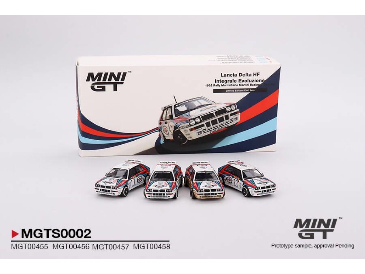 Mini Gt 1/64 Flancia Delta Hf Integrale Evoluzione 1992 Rally Montecarlo Martini Racing 4 Cars Set -