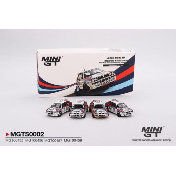 Mini Gt 1/64 Flancia Delta Hf Integrale Evoluzione 1992 Rally Montecarlo Martini Racing 4 Cars Set -