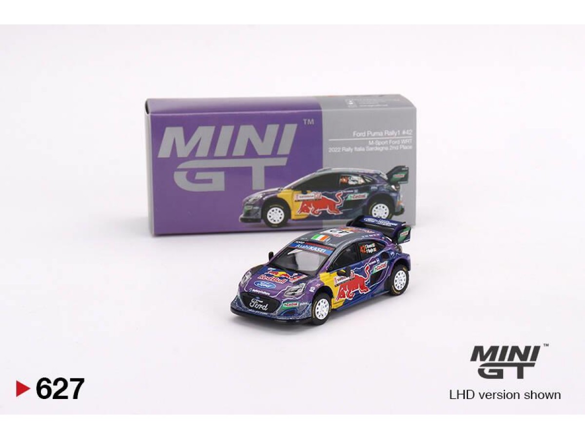 Mini GT 1/64 Ford Puma Rally1 M-Sport Ford WRT 2022 Rally Italia Sardegna Place