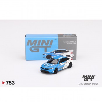 Mini Gt 1/64 Honda Civic Type R 2023 Pace Car Blue No:753