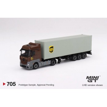 Mini Gt 1/64 Mercedes-Benz Actros w/ 40 Ft Container " UPS Europe"