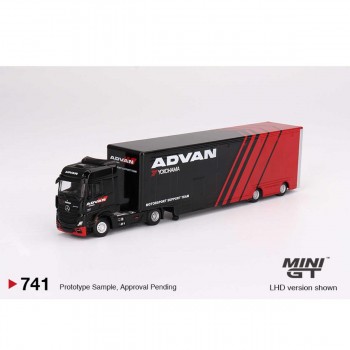 Mini Gt 1/64 Mercedes-Benz Actros W/ Racing Transporter "Advan"