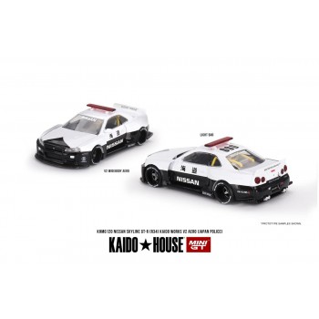 Mini Gt 1/64 Nissan Skyline Gt-r R34 Kaido Works (V2 Aero) Police