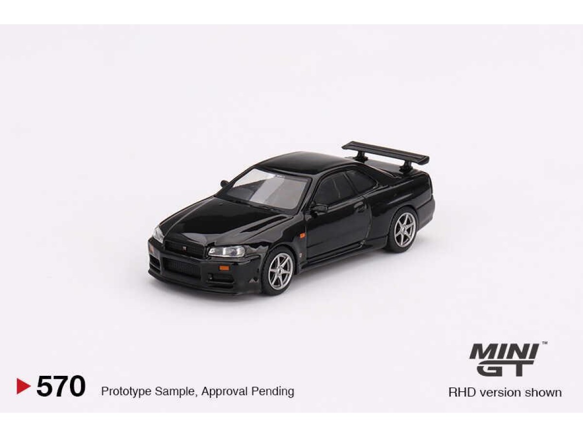 Mini Gt 1/64 Nissan Skyline Gt-r (R34) V-spec Black Pearl