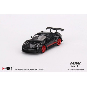 Mini Gt 1/64 Porsche 911 (992) GT3 RS Black with Pyro Red