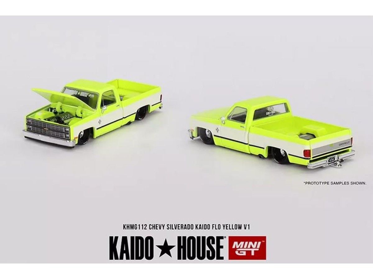 Mini Gt Kaido 1/64 Chevrolet Silverado KAIDO Flo Yellow V1