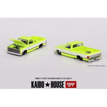 Mini Gt Kaido 1/64 Chevrolet Silverado KAIDO Flo Yellow V1