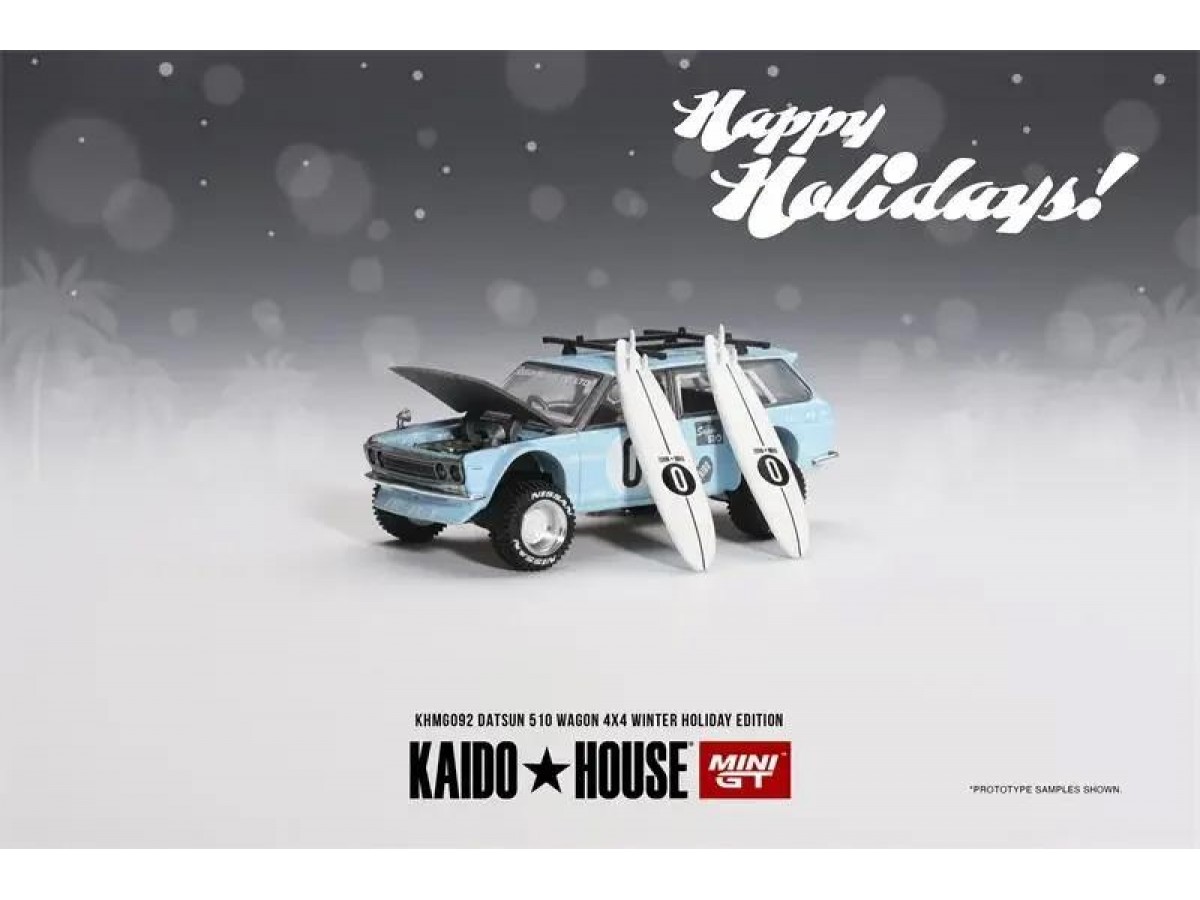 Mini Gt Kaido 1/64 Datsun 510 Wagon 4x4 Winter Holiday Edition