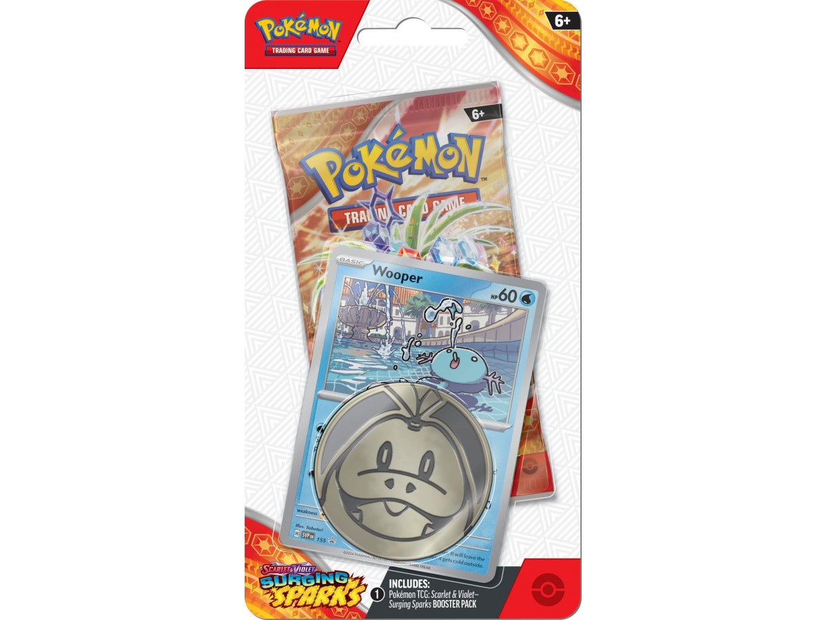 Pokemon Tcg Surging Sparks Checklane Booster Paket + Wooper