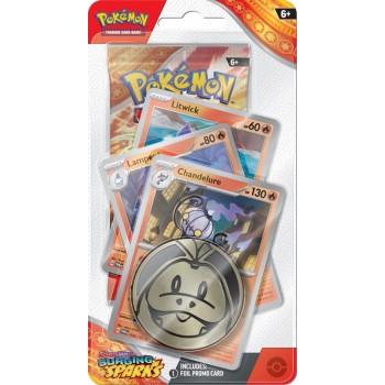 Pokemon Tcg Surging Sparks Premium Checklane Booster Paket + Chandelure