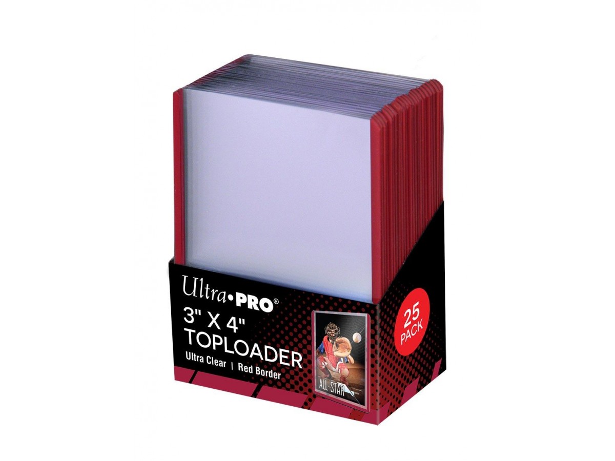 Ultra Pro 7,5cm X 10cm Red Border Toploader 25'li