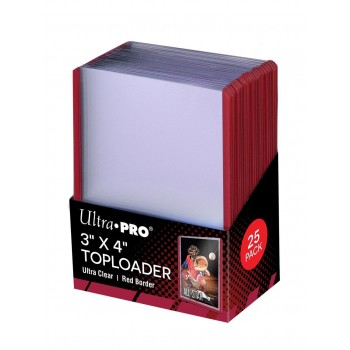 Ultra Pro 7,5cm X 10cm Red Border Toploader 25'li